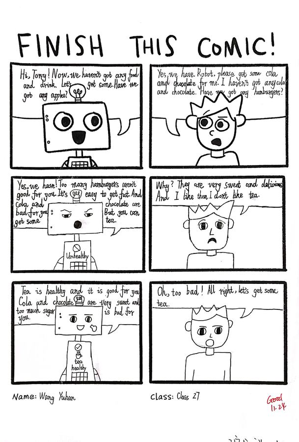 我们的英语趣味作业——完成漫画 第 6 张参考图