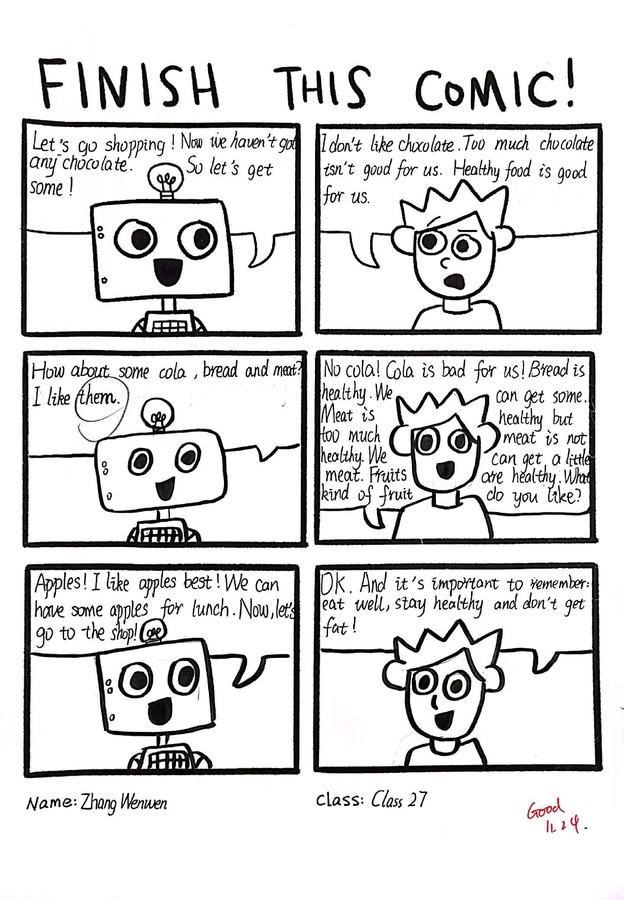 我们的英语趣味作业——完成漫画 第 9 张参考图