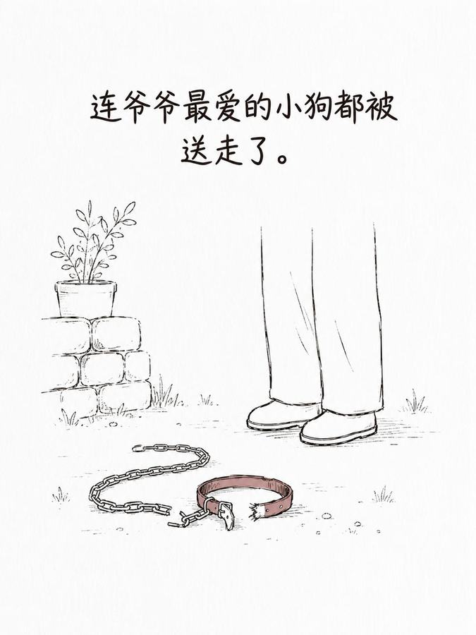 可能爷爷直到最后也不知道自己哪里做的不好，让自己的宝贝孙女不爱回家 #爷爷 #画 # 第 8 张参考图