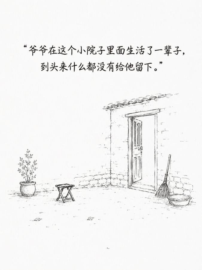 可能爷爷直到最后也不知道自己哪里做的不好，让自己的宝贝孙女不爱回家 #爷爷 #画 # 第 9 张参考图