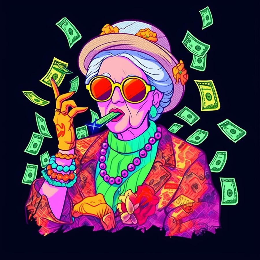 搞钱奶奶头像｜金钱是治愈情绪的良药✨ 第 1 张参考图