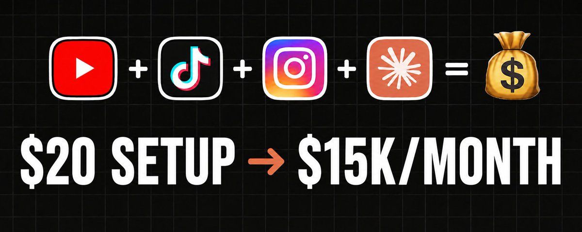 仅需 Claude 和 20 美元，通过 YouTube、TikTok 和 Instagram 赚取 23,700 美元 第 1 张参考图