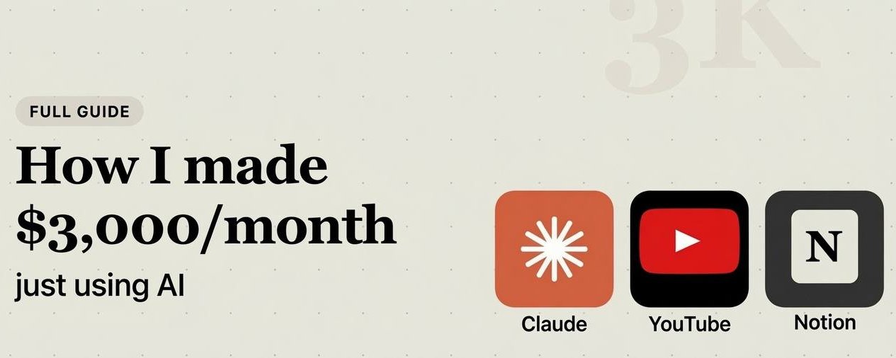 Claude + Notion + YouTube/TikTok = 每月 1.5 万美元。如何停止在琐事上浪费时间。 第 1 张参考图